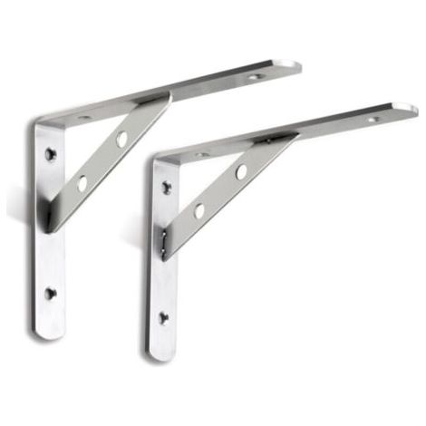 QORVA-Supports D’Étagère Flottant, Equerre Etagere Murale Triangulaires De 90 Degrés En Acier Inoxydable,, 2 Pcs 15cm