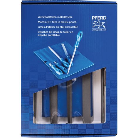 PFERD 11801542 Werkstattfeilen-Set Hieb 2 in PVC-Rolltasche inkl. Umkarton Länge 250 mm 1 St. (1/4)