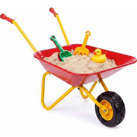 Relaxdays Carriola per bambini, manici gommati, A x L x P: 43 x 74 x 36 cm, metallo, plastica