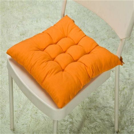 4 Coussins de Chaises Carrés 40x40 Coussins de Siège Décoration Maison Coussin Mat Matelassée,Confortable et coloré - Idéal pour intérieur et extérieur (4 orange)-LIAIKI (1/4)