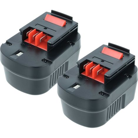 vhbw 2x Batterie remplacement pour Black & Decker A12, A12-XJ, A12EX, A1712, A1712, BD1204L, A12E pour outil électrique (3000 mAh, NiMH, 12 V)