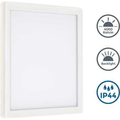 Telefunken - Applique murale LED d'extérieur IP44 - 25x25x2,8 cm - lampe d'extérieur panneau avec rétroéclairage 15W 2000lm 4000K lumière blanc neutre mur maison façade I blanc