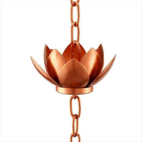 Chaine De Pluie - Forme De Feuille Lotus - Pour Gouttière - 1.2 M - En Fer Galvanisé (1/5)