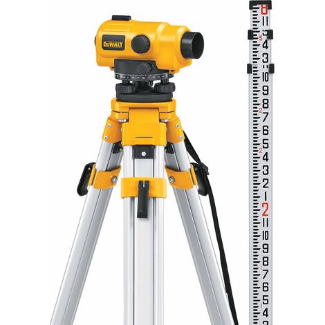 Dewalt – Niveau semi-automatique 360° – DW096PK – Précision double nivellement +/- 2 mm/km – Grossissement 26x jusqu'à 100 m – Mallette incluse