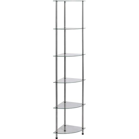 vidaXL Scaffale a 6 Livelli Trasparente 30x30x160 cm Vetro