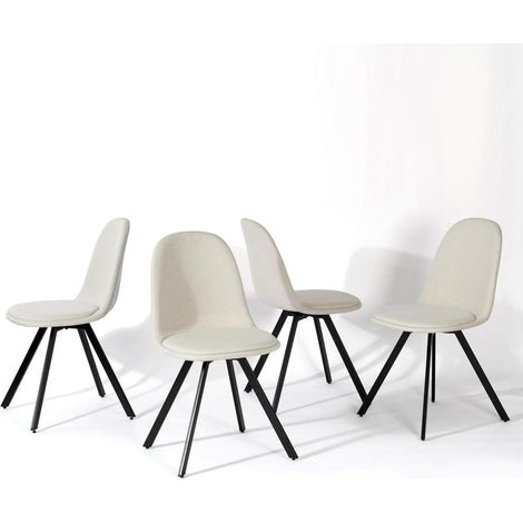 Esszimmerstühle Stoff Drehstuhl 4er Beige-drehgelenk Skandinavisch (1/5)