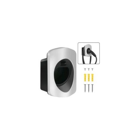 Supporto a parete per cavi di ricarica di tipo 2, stazione di ricarica per auto elettriche con connessione, organizer per cavi di ricarica, accessori per stazioni di ricarica, argento - Crezuo (1/4)