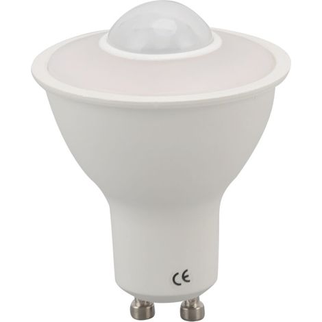 Jeffergarden Ampoule GU10 infrarouge à détection de présence, de rechange pour plafonnier, couloir ou lampe de porche, lumière chaude 3000K, 5W, 500lm, 100-240V CA (1/5)