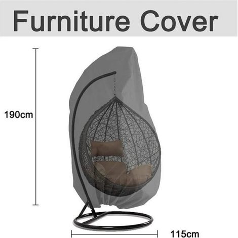 Housse de Chaise Suspendue - Oxford - 190x115 cm - Imperméable - Résistant aux UV - Noir (1/4)