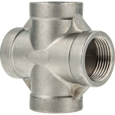 tecuro Kreuzstück Edelstahl V4A (AISI 316), allseitig IG 4 Zoll