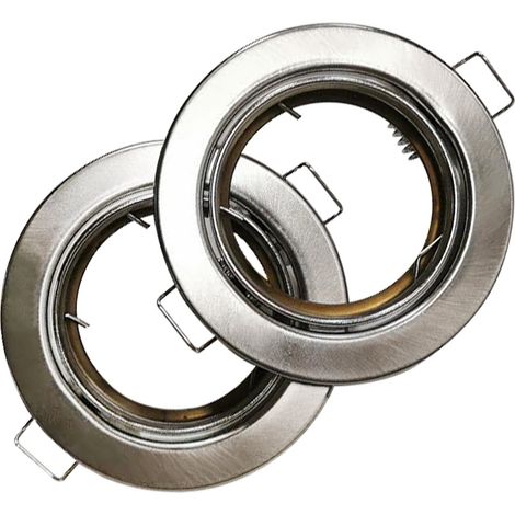 Lot de 2 collerettes orientable en aluminium brossé support spot (1/4)