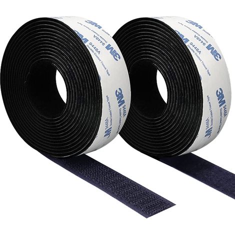 3M Autocollants à rayures double face, adhésif double face super résistant en nylon noir sans marquage double face pour écrans de fenêtre, cadres et décorations (1/5)