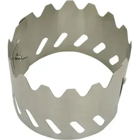 Pare-vent 2 en 1 portable en titane pour réchaud à alcool, support et protection contre le vent, idéal pour le camping, la randonnée et le trekking. (1/4)