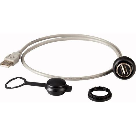 Élément frontal noir +USB 2 0 A/A câble de raccordement 0 6m EATON M22S-USB-SA