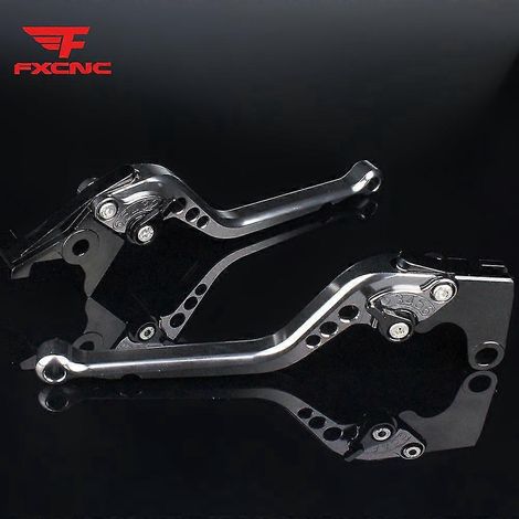 Levier de frein et d'embrayage réglable CNC 3D pour moto Royalenfield Himalayan 2021 - Poignées longues grises (1/5)