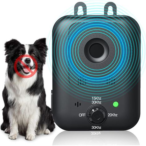 Repulsif Ultrason Chien, Repulsif Chien extérieur, Correcteur Anti-aboiement Rechargeable à 3 Niveaux de sensibilité, portée 15 mètres, sûr, IPX6 résistant à l'eau