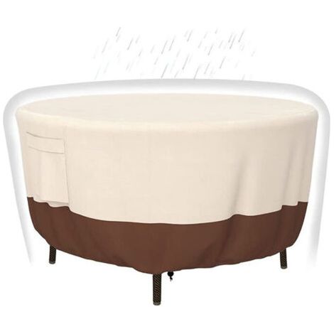 420D Protective covers for outdoor tables and chairs, 91 x 58 cm, 100% waterproof, fade-resistant, for outdoor furniture, UV-resistant, beige and brown
