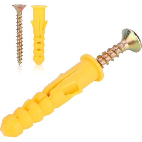 Cheville d'expansion plastique M8 avec vis autotaraudeuse - Kit de fixation mural (1/5)