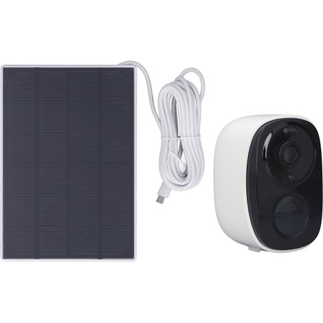 Caméra de sécurité extérieure 3MP HD avec détection de mouvement, grand angle de 120°, étanche, solaire, avec projecteur et alarme pour la maison (1/5)