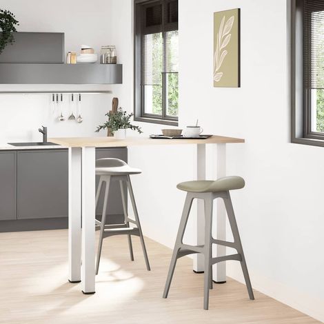 vidaXL Bar Table Legs 4 pcs White 110-112 cm Steel (1/5)