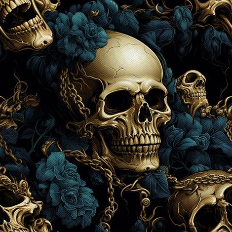Tela Oxford decorativa para exteriores - Motivo de calavera I DX4549 (1/5)
