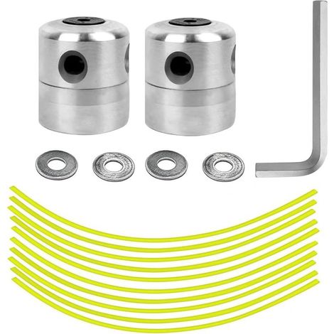 2 Pièces Tête de Débroussailleuse Universelle en Aluminium Tête, Bordure Tête Double Fil Bobine pour Débroussailleuse à Gazon et Brosse Cutter