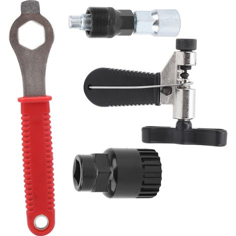 Kit d'outils de réparation de vélo : clé hexagonale, dérive-chaîne, extracteur de boîtier de pédalier, extracteur de manivelle, kit d'entretien, extracteur de boîtier de pédalier noir (1/5)