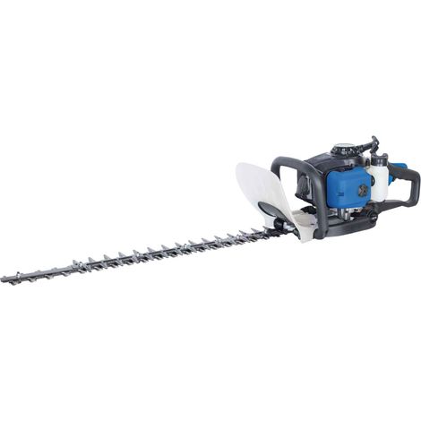 Scheppach Taille-Haies Thermique HTH250/240P - Moteur 2T 25,4cm3 - 700W - Longueur de coupe 600mm / Ø de coupe : 27mm - Poignée pivotante à 180° - Anti-vibrations & Frein de chaîne