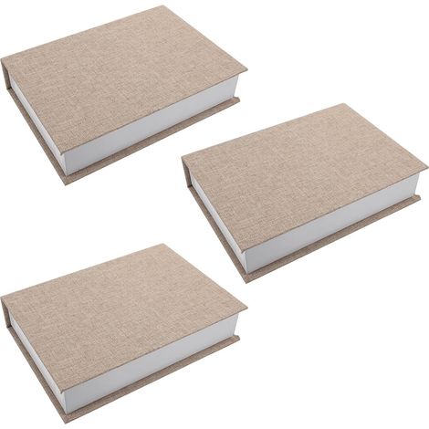 Lot de 3 Pièces de Décoration D'étagère à Livres en Lin Finition Tissu, Design Moderne et Construction Solide pour Décoration de Bibliothèque et Salon (1/5)