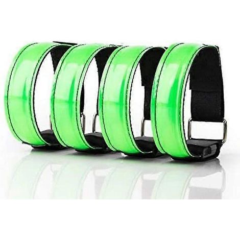 Bracelet LED rechargeable, ceinture lumineuse de jogging, lumière de sécurité pour la course, réflecteur et lumière clignotante pour enfants avec fonction LED clignotante et fixe (4 pièces) (1/5)