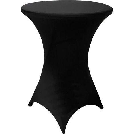 Lot de 10 Housses de table extensibles, 80-85 cm, Polyester élasthanne, Noir, Pour mariages et bars (1/5)
