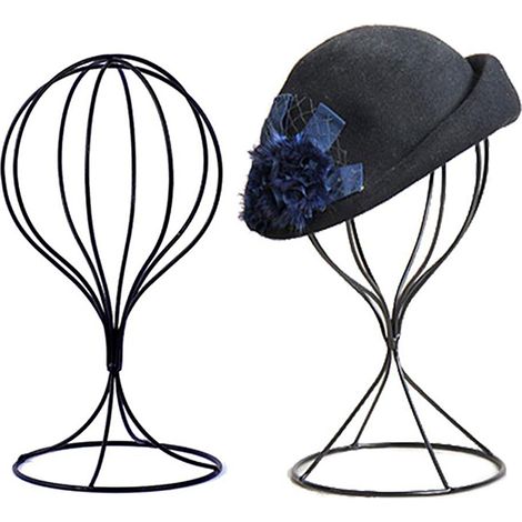 Porte-chapeau Métal Moderne Ballon Creux : Support Décoratif pour Chapeaux, Wigs et Écharpes [Hauteur 30cm] (1/3)