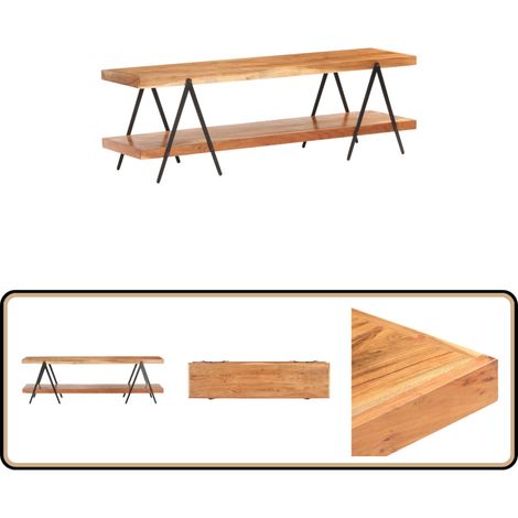 Meuble TV 160x40x50 cm Bois d'acacia solide - Meubles Tv - Meuble Tv Bois - Meuble Tv Acacia - Meuble Tv Industriel - Rangement Media