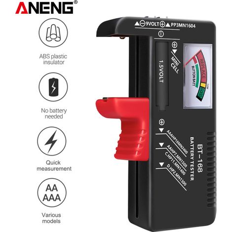 BT-168 Knopfzellenbatterietester, Zeigeranzeige, 1,5 V/9 V AA/AAA