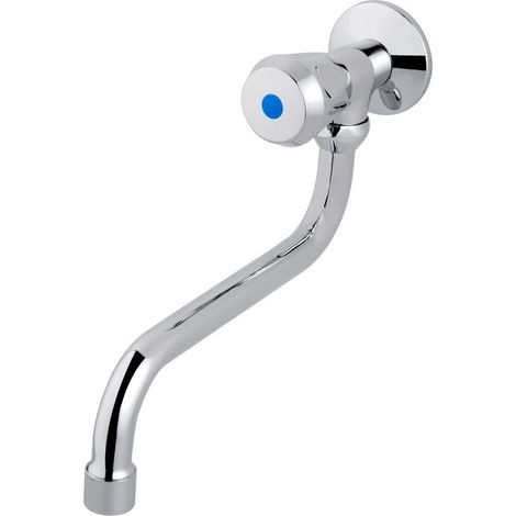 Robinet mural orientable, eau froide, DN 15, poignée plastique, laiton chromé