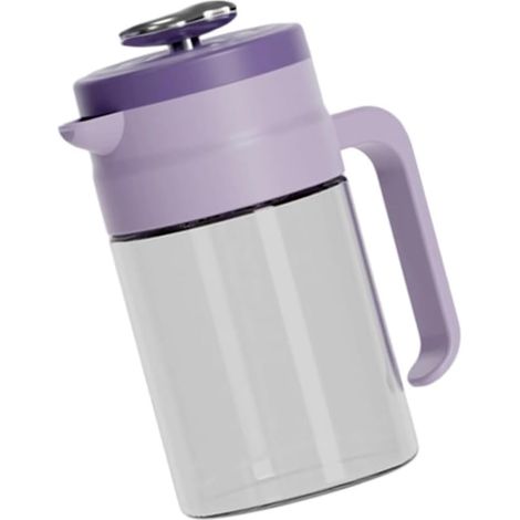 Pichet à boisson en verre borosilicate transparent - Capacité de 800/1500 ml - Couvercle anti-fuite pour infusion à froid, thé, fête, service de théière de grande capacité (1/4)