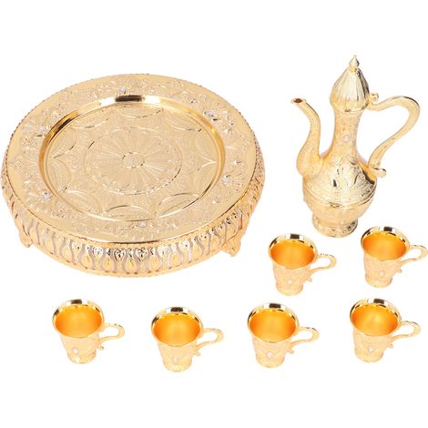 Verre à vin doré style européen, set de verres en métal, pichet et distributeur de vin (1/5)