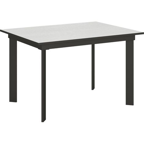 Tavolo allungabile 90x120/180 cm Cumar Bianco Frassino telaio Antracite (1/5)