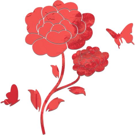Stickers muraux 3D en cristal, à poser soi-même, motif fleurs, amovibles. (1/4)