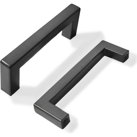 khtumeware Lot de 10 pièces poignantes aux textures noiry, entraxées de 7,6 cm (3 pouces), pièces poignantes à tiroirs carrés, fine noire mate, quincaillerie pour meubles de cuisine (1/5)