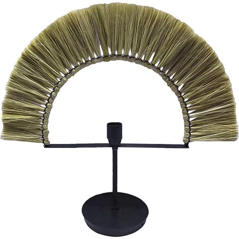 Lampe de salon en jute et fer pour une déco élégante - Beige noir