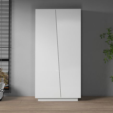 Armoire haute de bureau moderne blanc mat Essly (1/5)