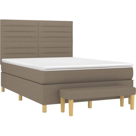 Giroletto a Molle con Materasso Tortora 140x190 cm in Tessuto vidaXL (1/5)