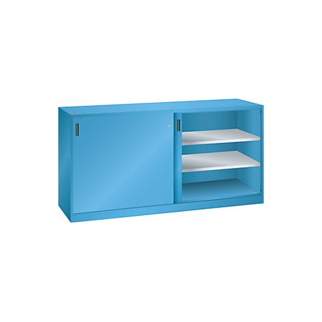 Armario de puertas correderas de chapa maciza  4 baldas  azul