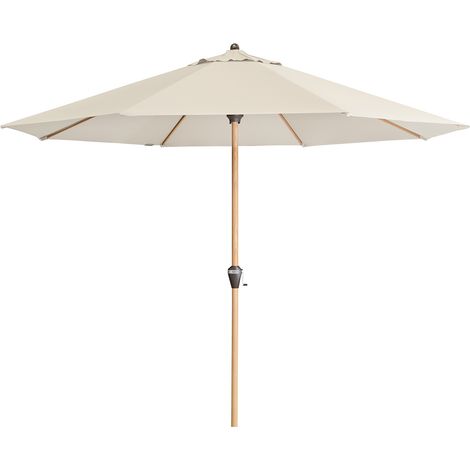 Doppler Sonnenschirm / Kurbelschirm "Alu Wood Ultra 350", Ø 350 cm, natur, Bezug Polyestergewebe, Gestell Aluminium/Stahl, 9,3 kg Sonnenschirm / Kurbelschirm "Alu Wood Ultra 350", natur, Ø 350 cm