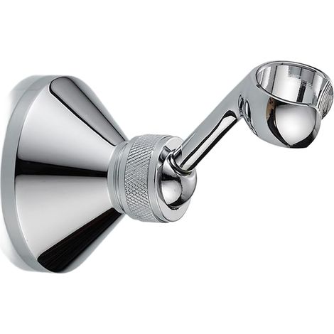 Support mural réglable pour pommeau de douche, bras de douche de salle de bain en cuivre massif doré, résistant à la rouille, hauteur réglable, support pour pommeau de douche à main (chrome) (1/5)