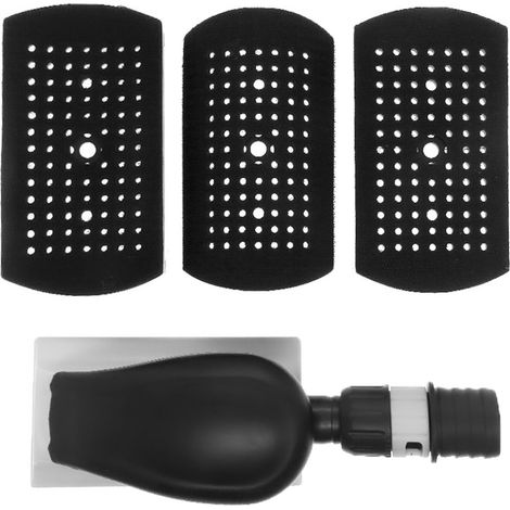 Ponceuse Manuelle 70 × 150 mm avec Aspiration & Ponçage sans Poussière - 3 Cale à Poncer Incluses Pour Bois, Métal et Travaux de Construction (Noir) (1/5)