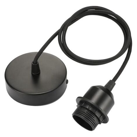 QORVA-suspension E27 avec anneau à vis, câble tissu réglable 100cm, suspension compatible avec abat-jour