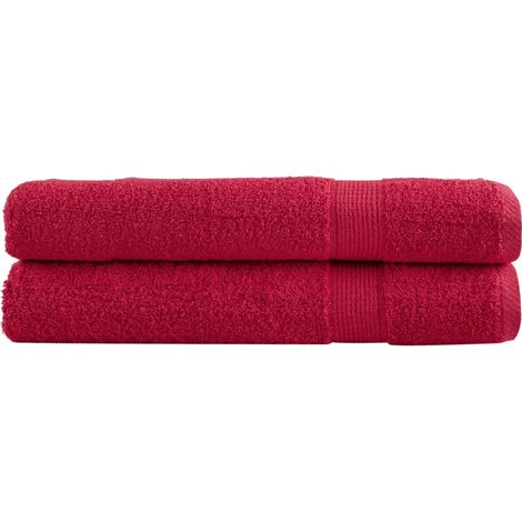 Serviettes de sauna haut de gamme SOLUND, lot de 2, rouges, 80 x 200 cm, 600 g/m² (1/5)
