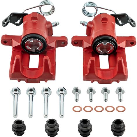 Pair of BRAKE CALIPER REAR LEFT + RIGHT FOR VW GOLF MK 4 1J NEW C 1Y POLO Red